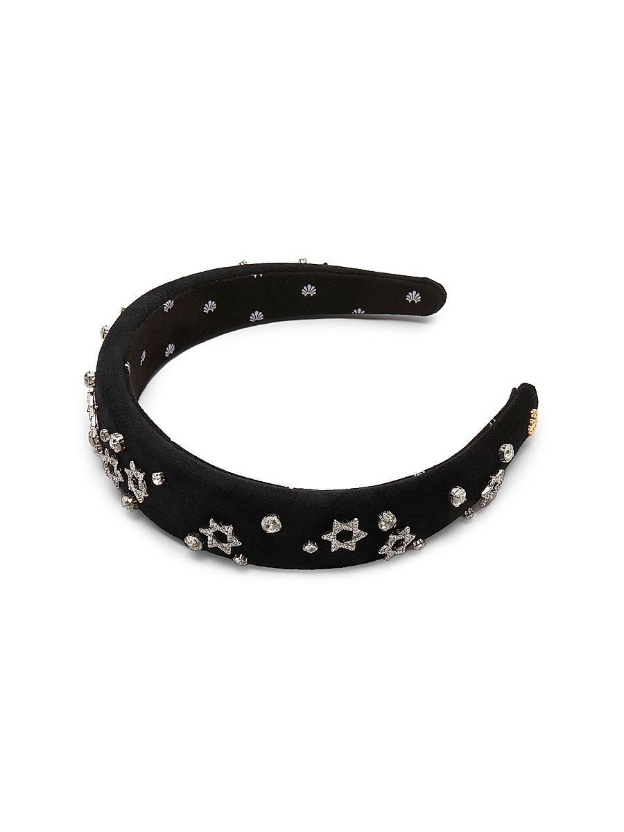 Women's Alice Star Of David Velvet Headband - Jet