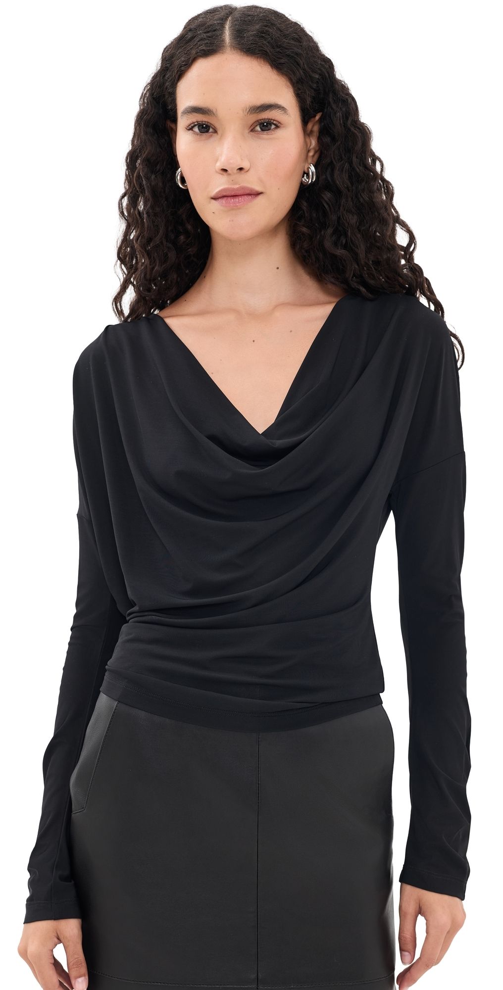 Helmut Lang Cowl Top Black L