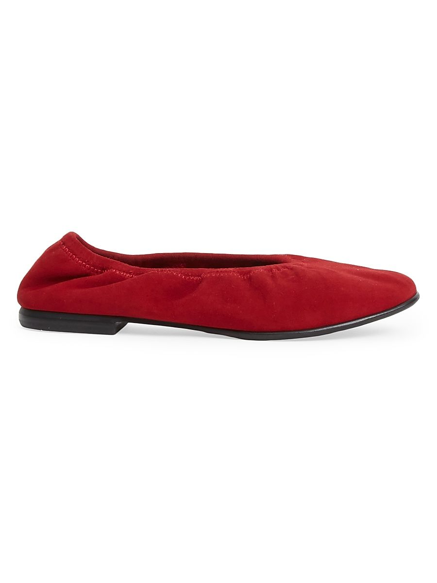 Women's Danna Elasticized Suede Ballet Flats - Crimson - Size 9