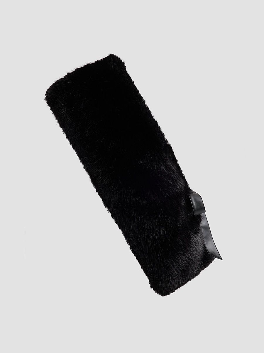 Theia Women's Kay Faux Fur Asymmetric Stole - Black
