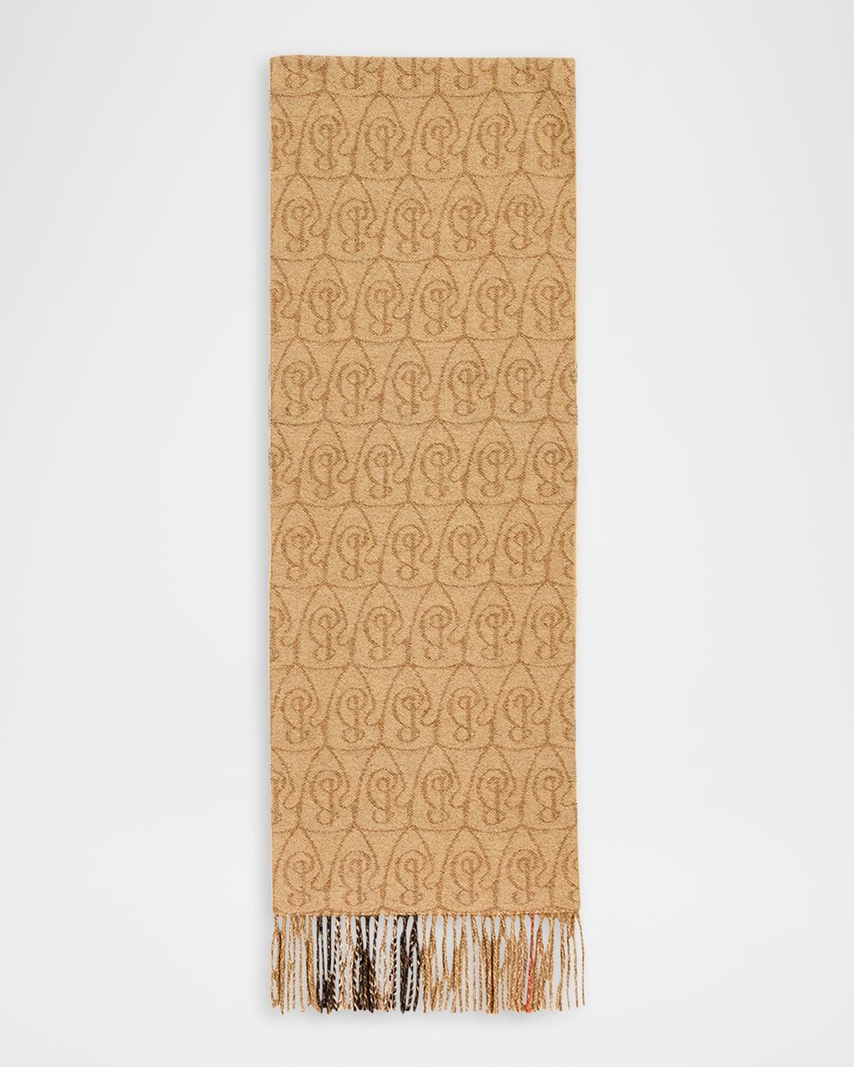 Men & apos;s Reversible B Charm and Giant Check Wool Scarf