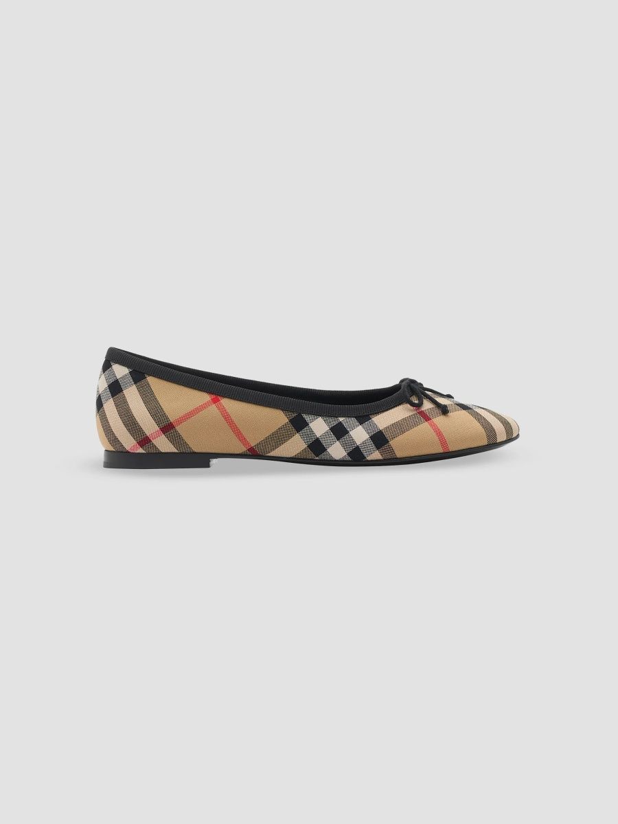 Burberry Girl's Little Girl's & Girl's Check Ballerina Flats - Archive Beige - Size 3.5 (Child)