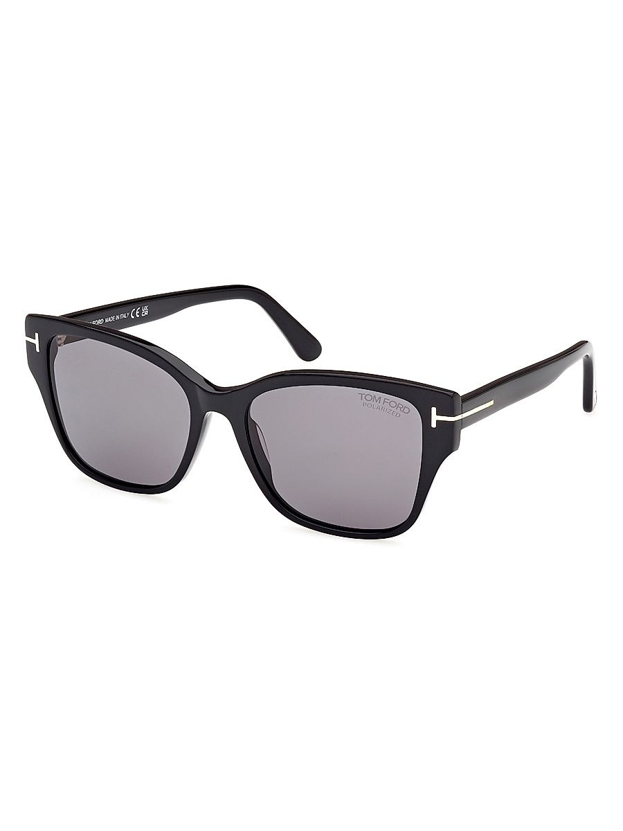 Women's Elsa 55MM Butterfly Sunglasses - Black Polarizied Smoke