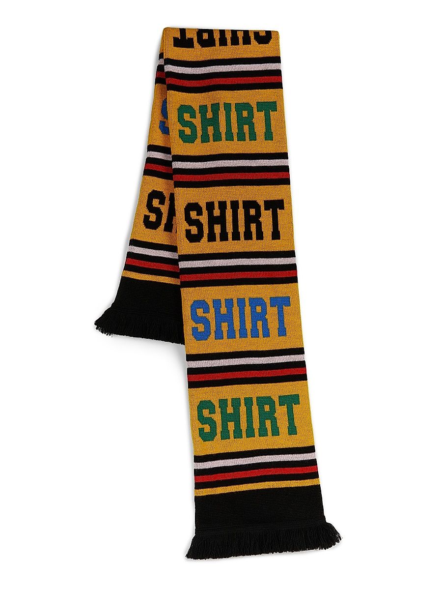 Men's ''SHIRT'' Jacquard Scarf - Yellow Black