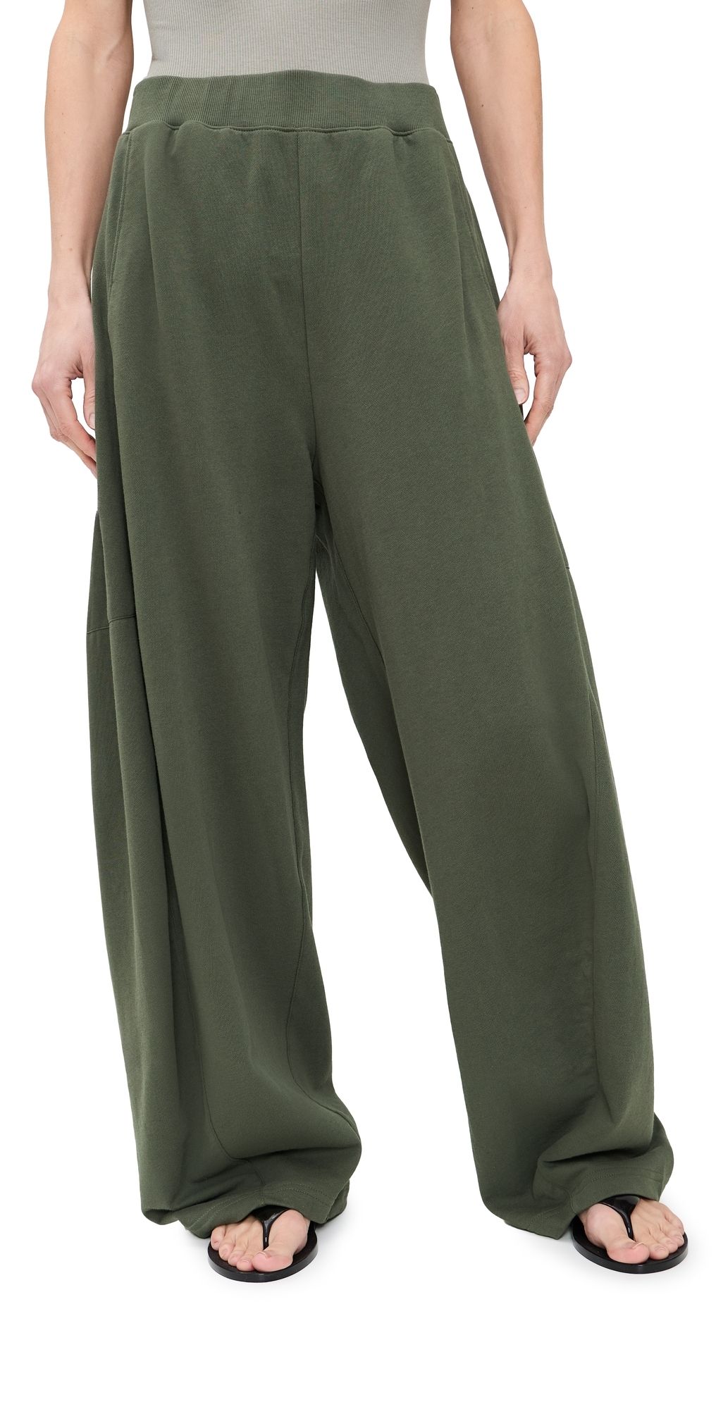 Tibi Petite Winslow Sweatpants Olive XXS