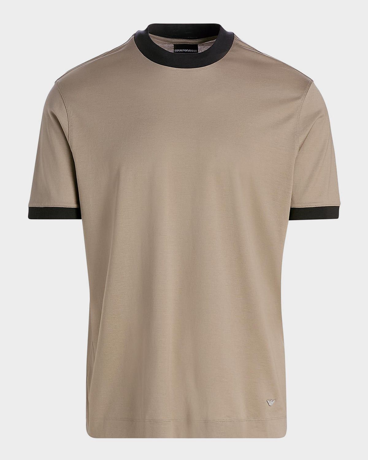 Men & apos;s Lyocell and Cotton Contrast-Trim Crewneck T-Shirt