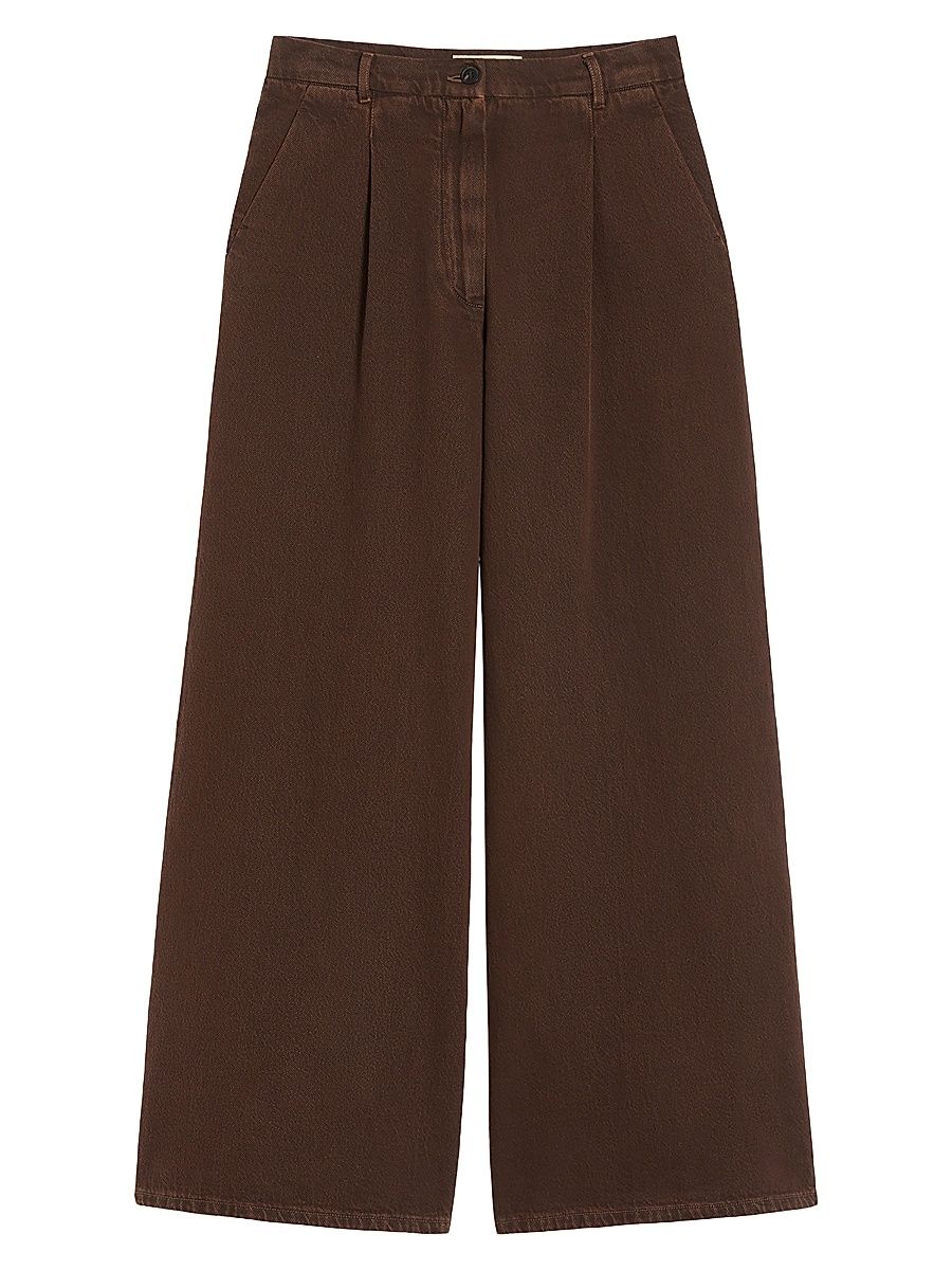 Women's Cotton Bull Trousers - Chocolate - Size 16