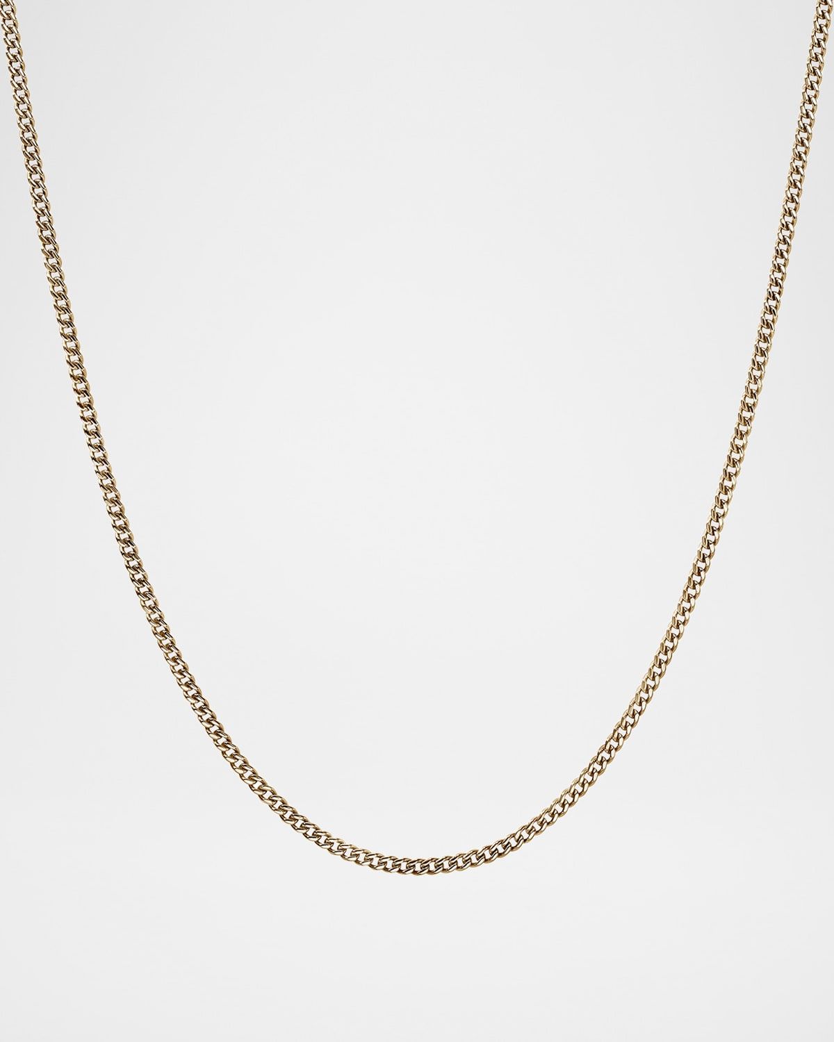 Men & apos;s 14K Yellow Gold Curb Chain Necklace, 2.1mm
