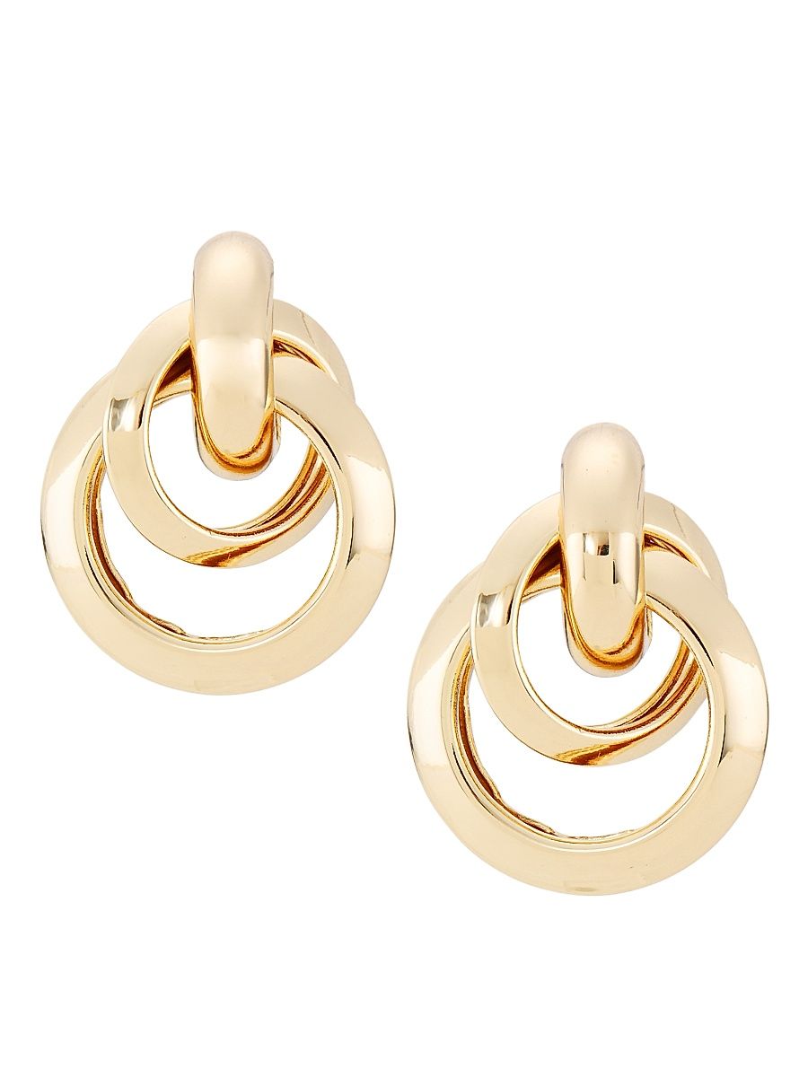 Women's Love Knot 18K Gold-Plated Earrings - Polished Gold