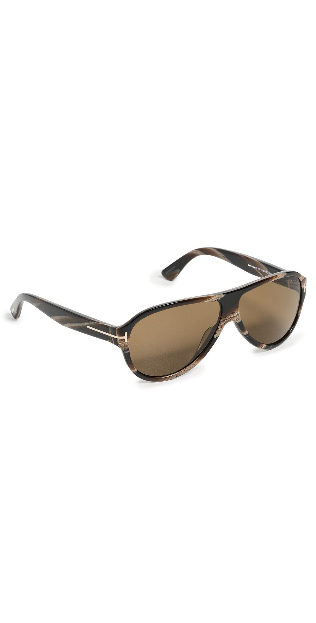 Tom Ford Samuele 02 Sunglasses Shiny Brown Horn Effect One Size
