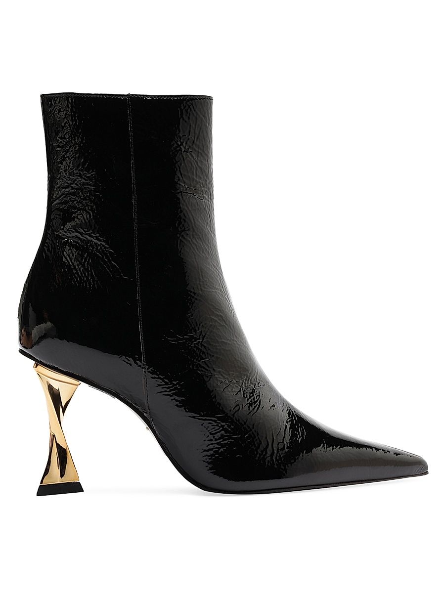 Women's Elisha 90MM Patent Leather Ankle Boots - Black - Size 9