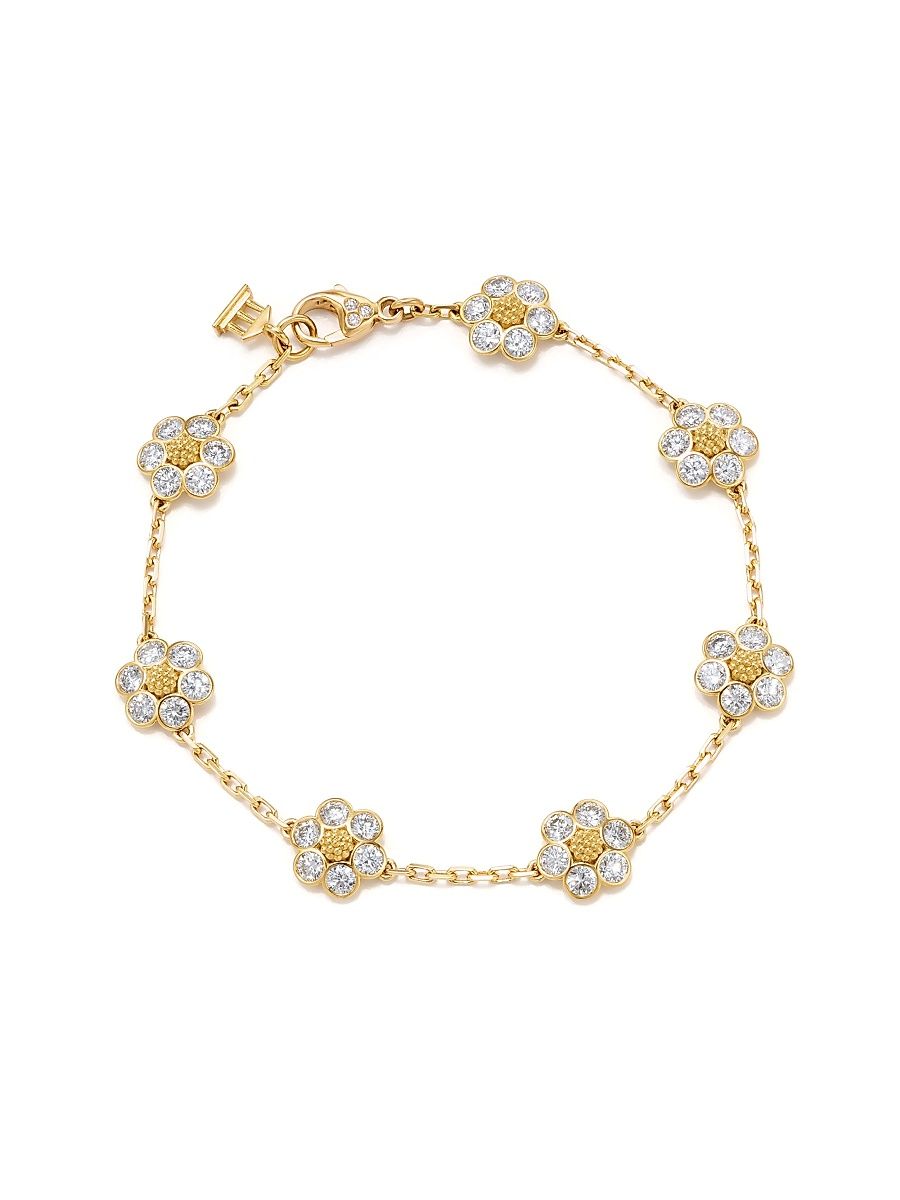 Women's Fiori 18K Yellow Gold & 3.41 TCW Diamond Bracelet - Yellow Gold
