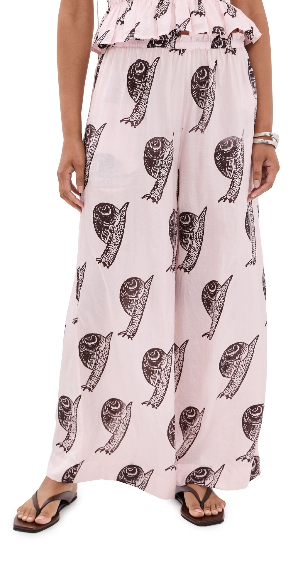 Alix of Bohemia Margie Snail Study Silk Pants Light Pink XL