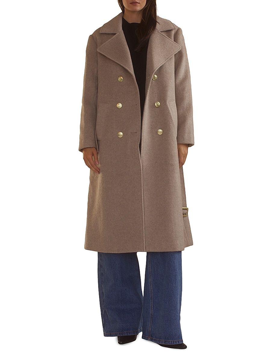 Women's Noa Wool-Blend Coat - Camel - Size Small