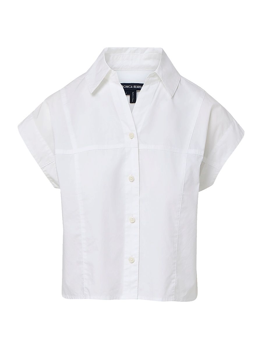 Women's Nestor Cap-Sleeve Shirt - White - Size 14