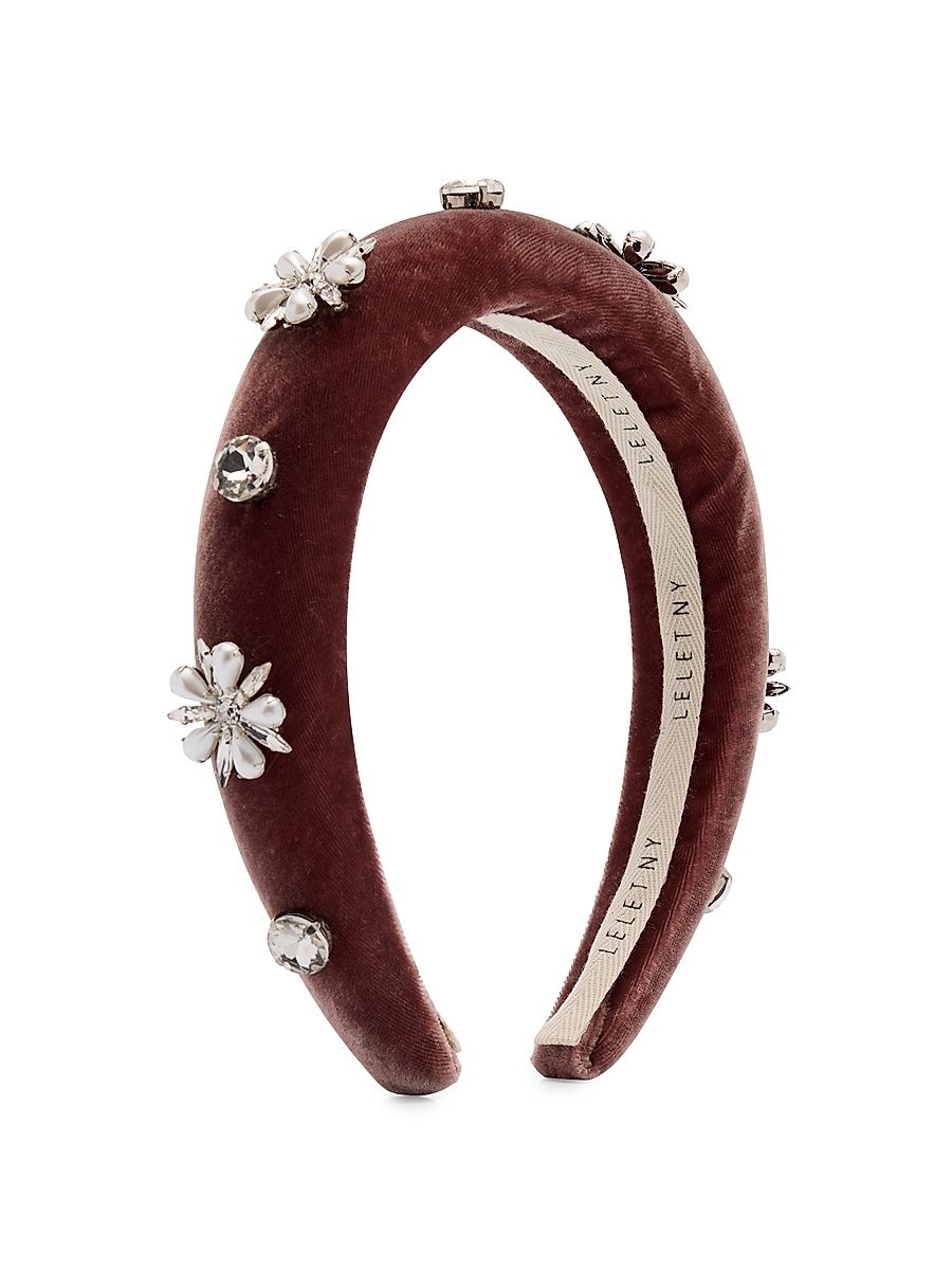 Women's Annie Embellished Velvet Headband - Purple