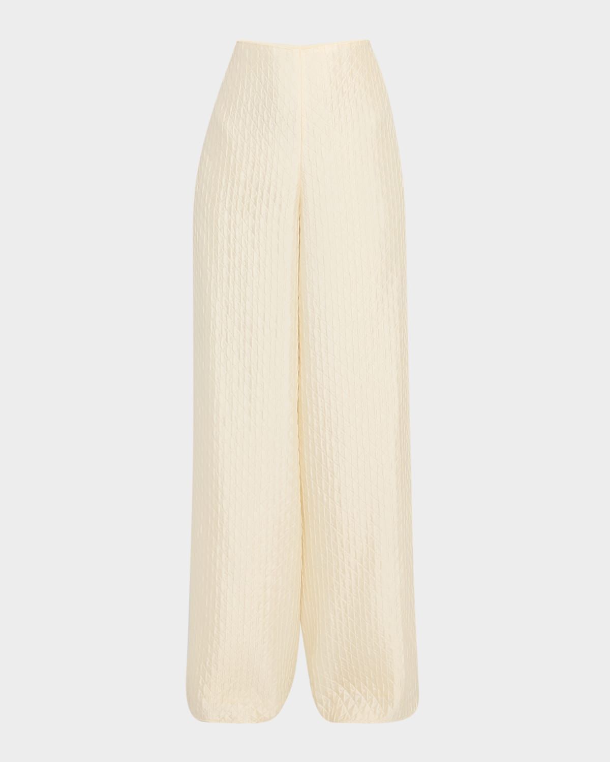 Dresden Diamond Cloquet Wide-Leg Trousers