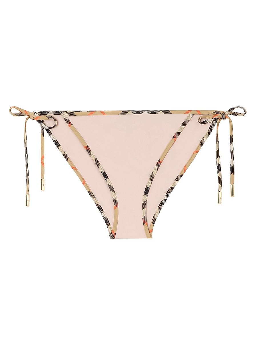 Women's Check Trim Bikini Bottom - Bouquet - Size XS