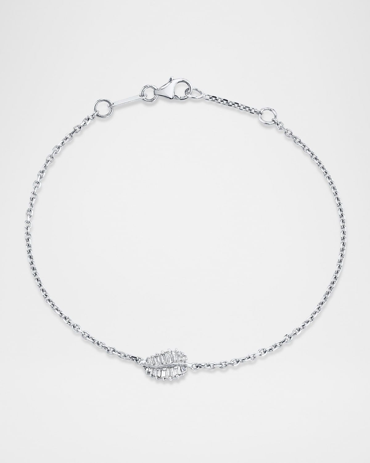 18k White Gold Small Palm Leaf Bracelet