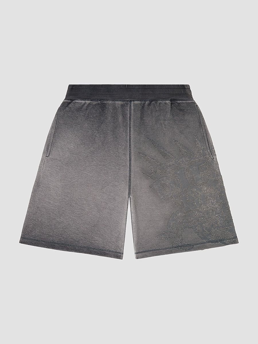 Men's Rawcrow Dévoré Fleece Shorts - Plum Purple - Size XXL