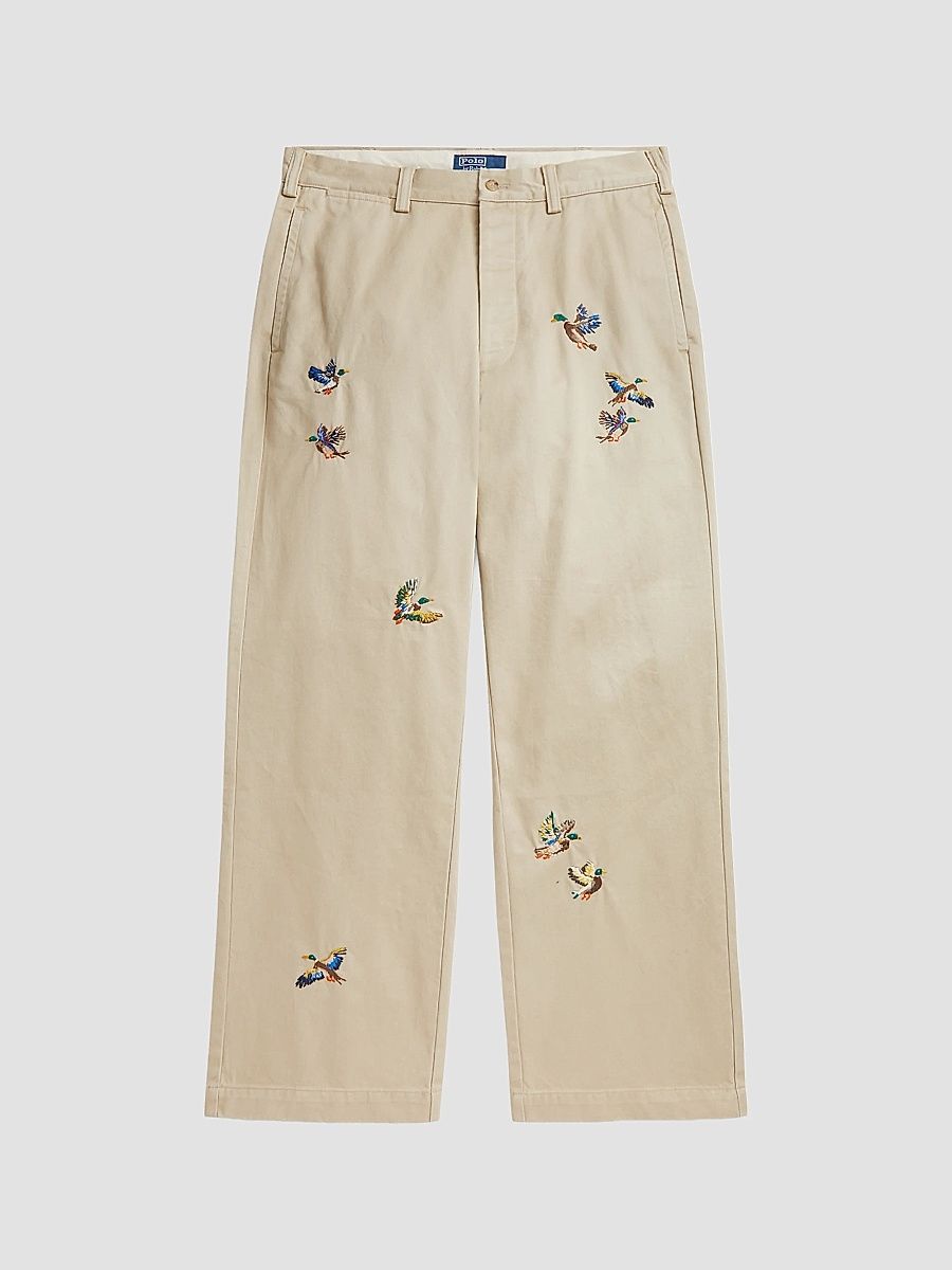 Polo Ralph Lauren Men's The Big Embroidered Chino Pants - Washed Classic Khaki - Size 40