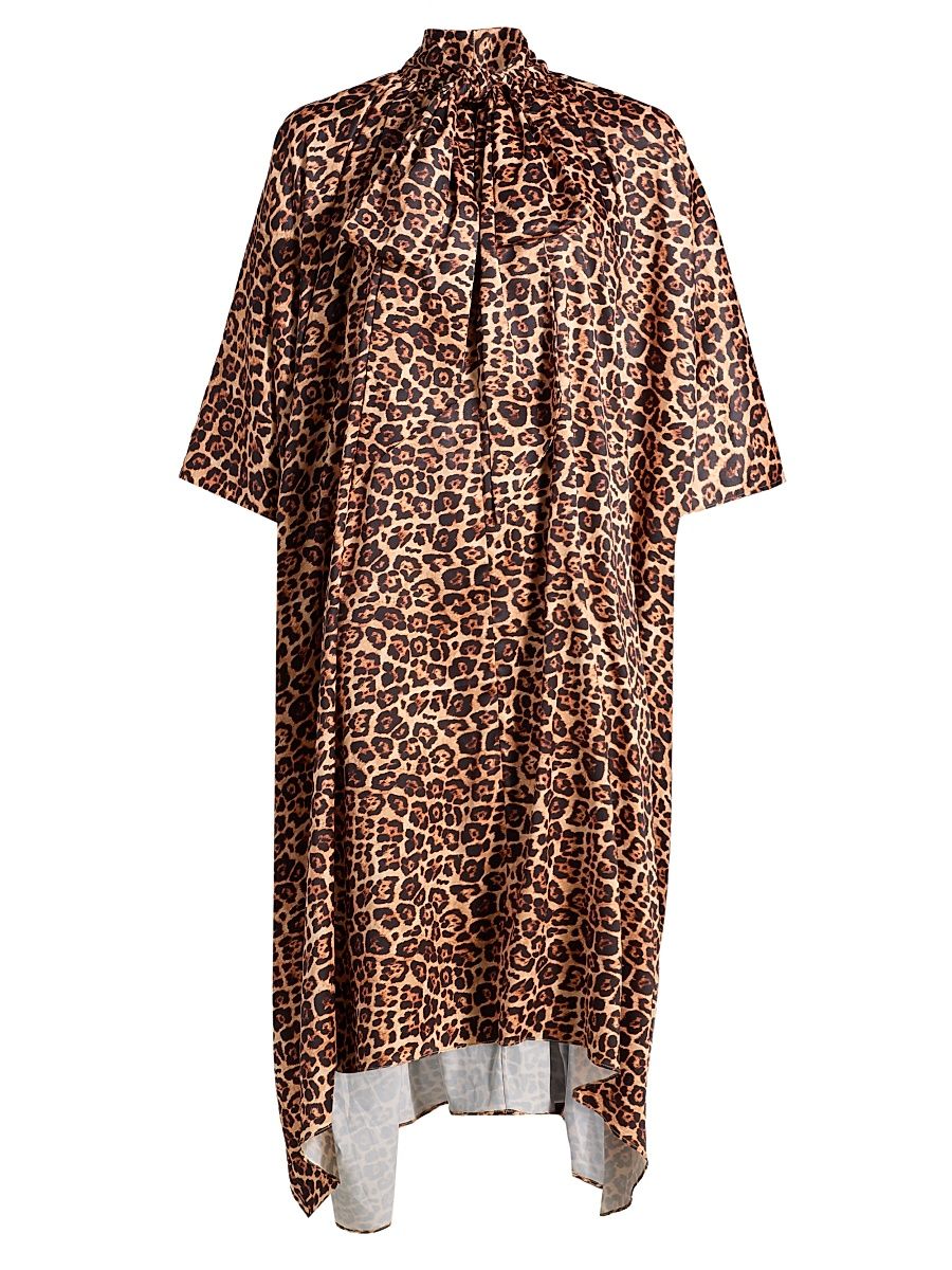 Women's Raini Leopard-Print Satin Midi-Dress - Leopard - Size XL
