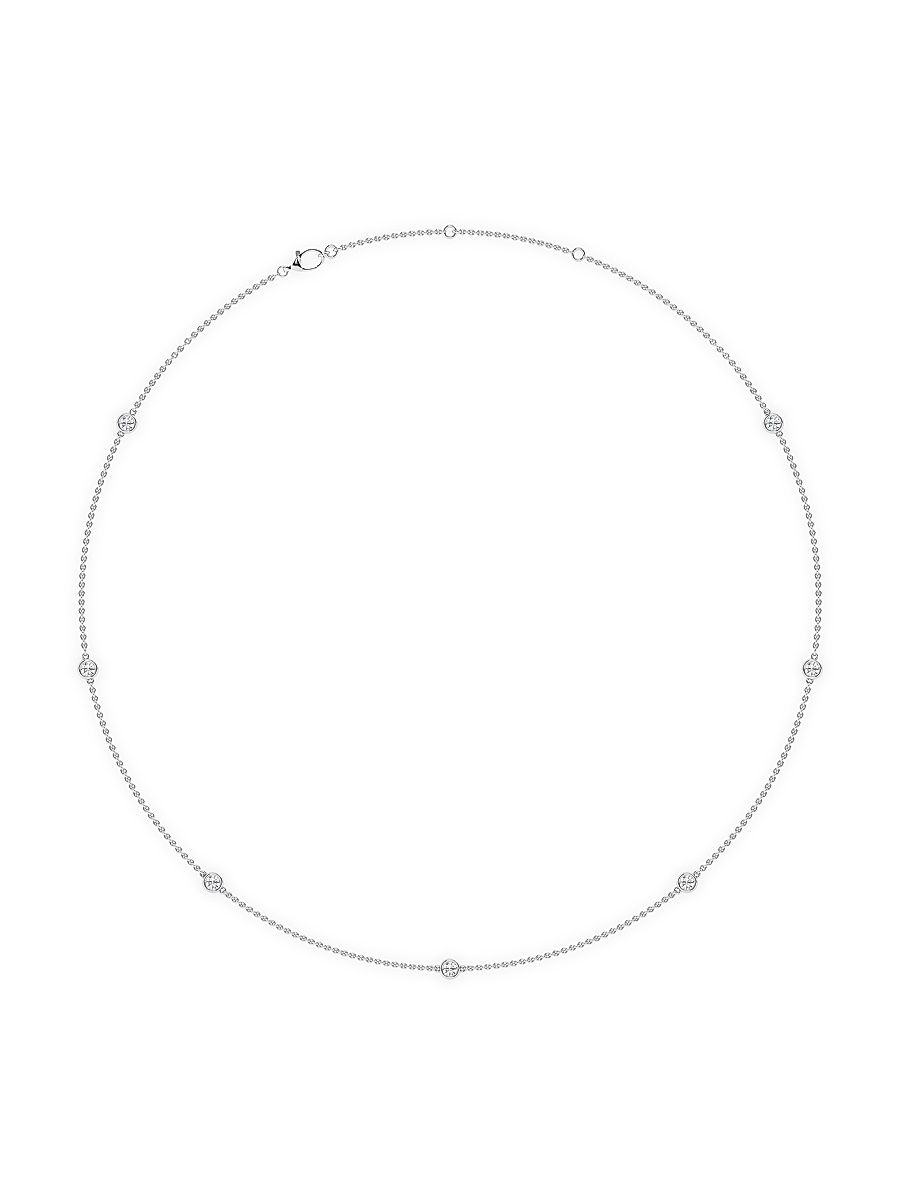 Women's 14K White Gold & 14-Diamond Station Necklace/0.70-2.10 TCW - 1.4 Tcw - Size 24