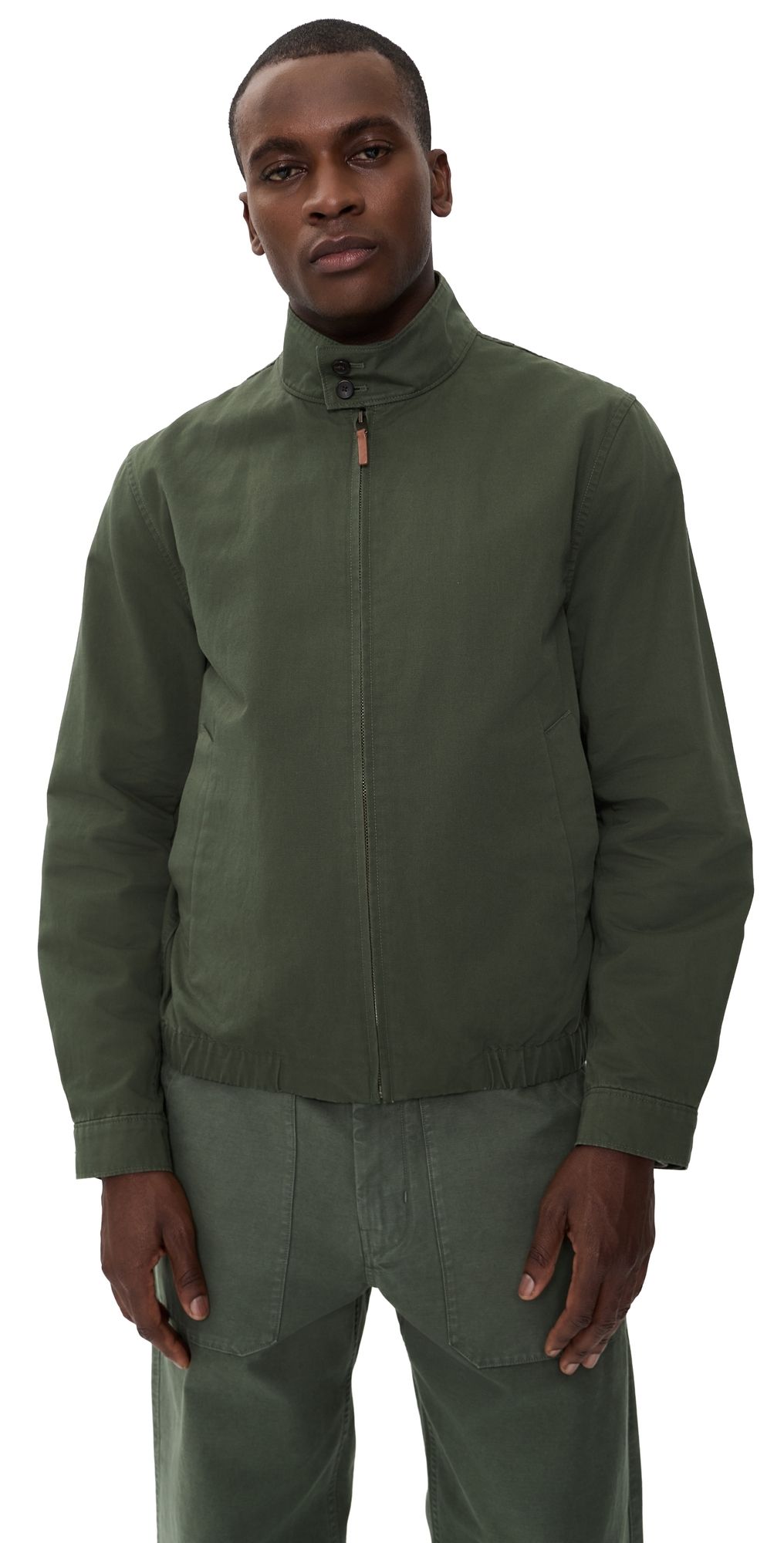 Vince Band Collar Bomber Jacket Coulter Green M