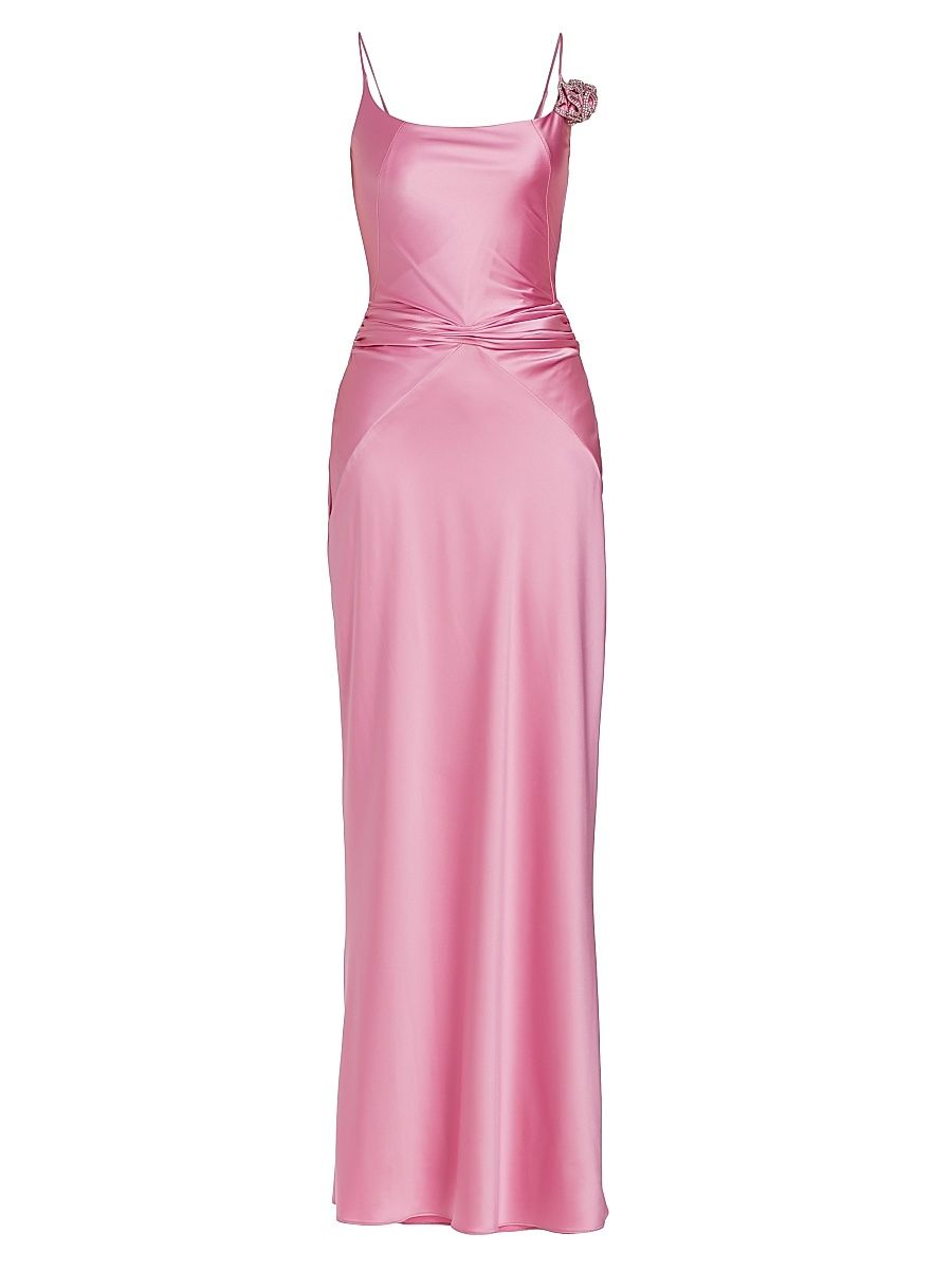 Women's Silk & Crystal-Appliqué Gown - Pink - Size 10
