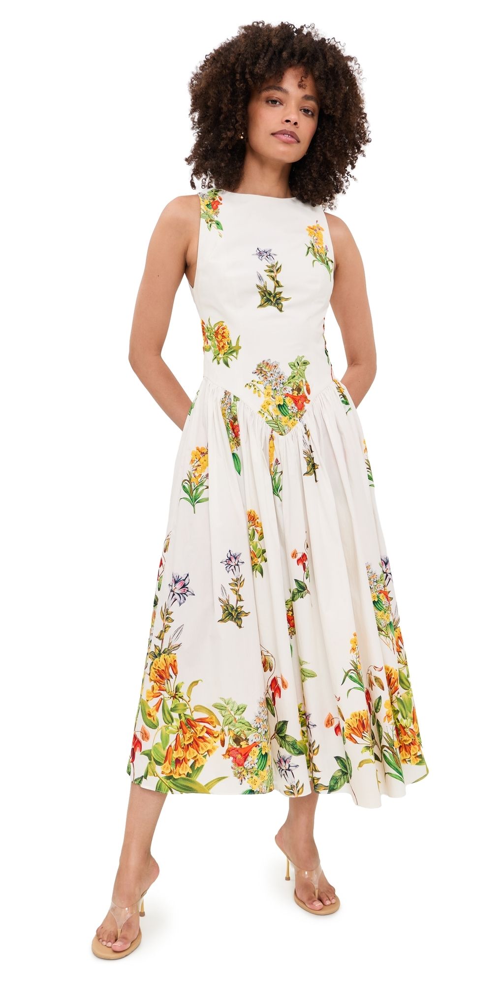 Hemant and Nandita Boat Neck Maxi Dress White M
