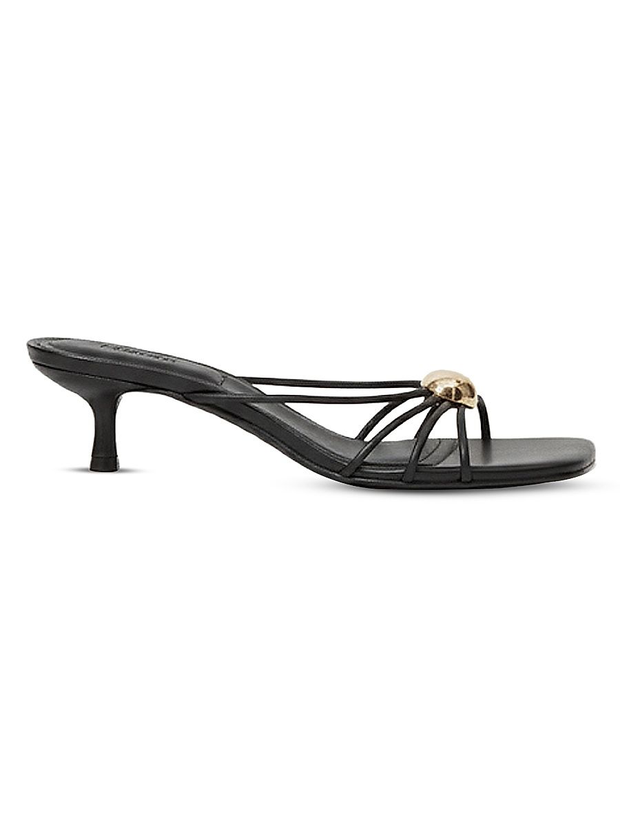Women's Amaya 45MM Strappy Leather Slip-On Sandals - Black - Size 11