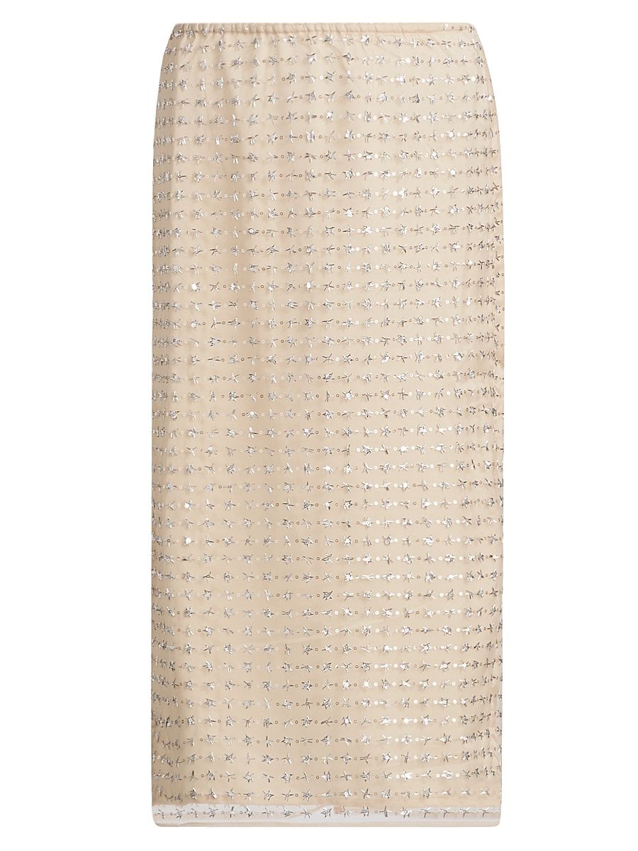 Women's Casey Embellished Midi-Skirt - Stardust - Size 14