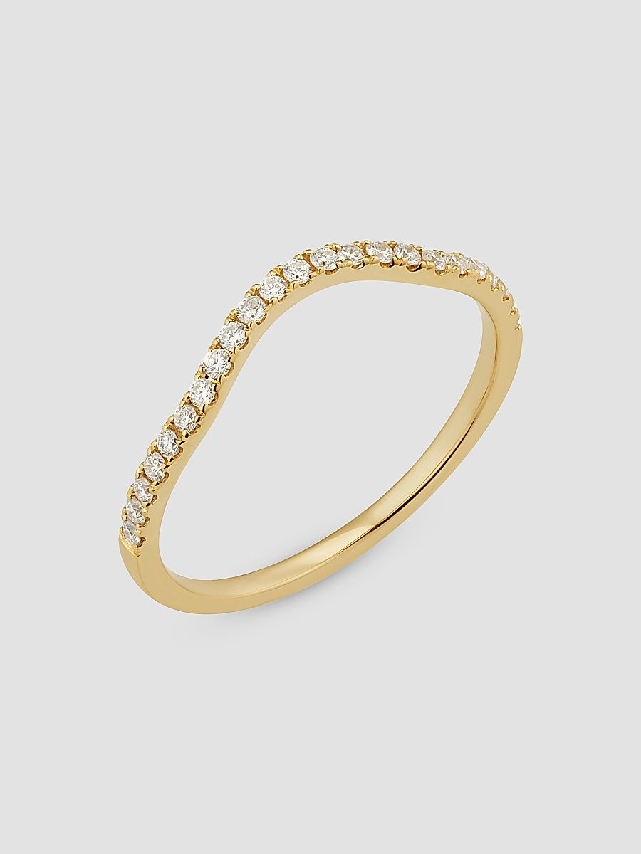 Women's The Arc Diamond Stack Ring in 14K Yellow Gold - Gold - Size 9