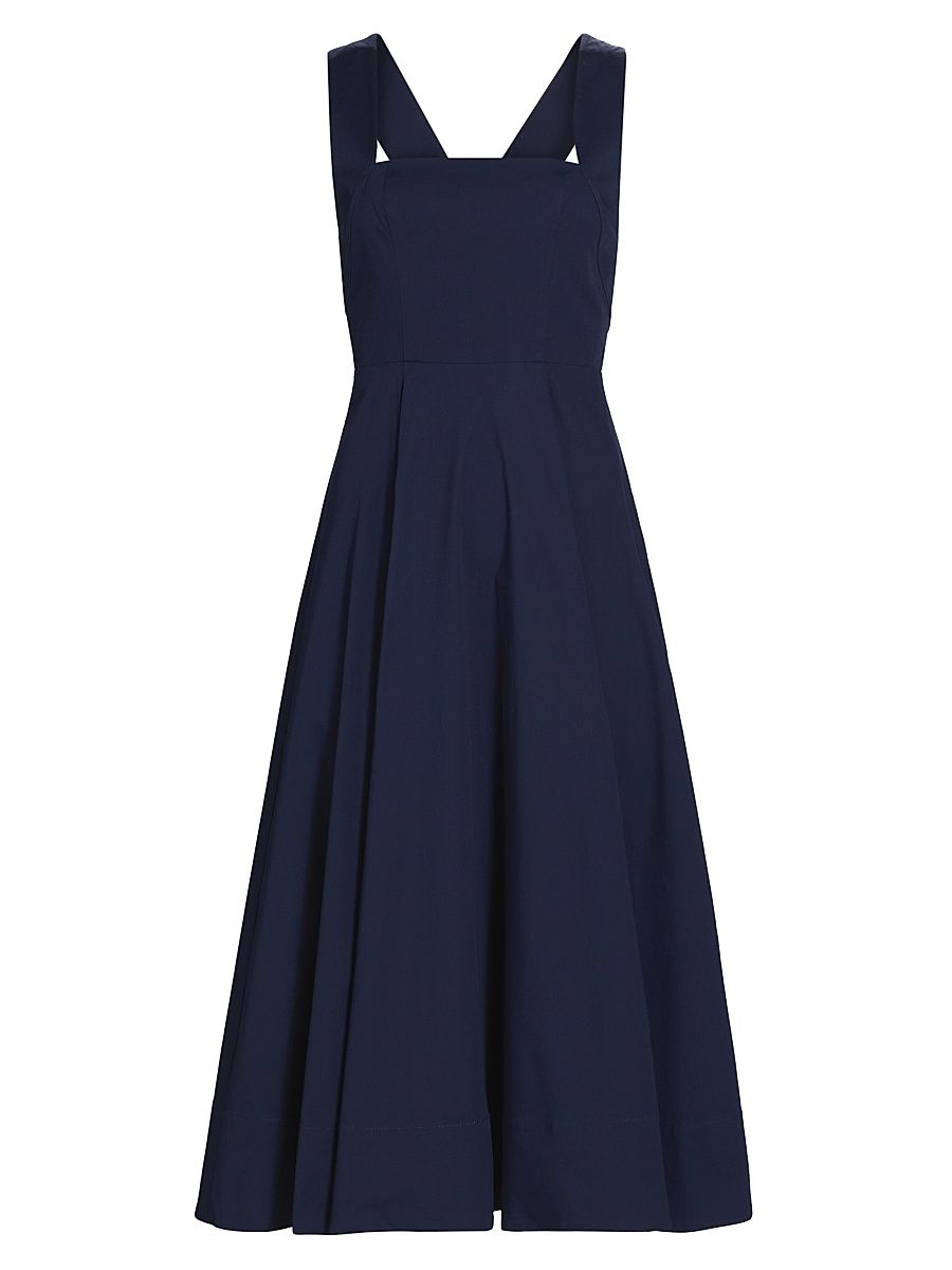 Women's Teresa Cotton Crossback Midi-Dress - Navy - Size 12