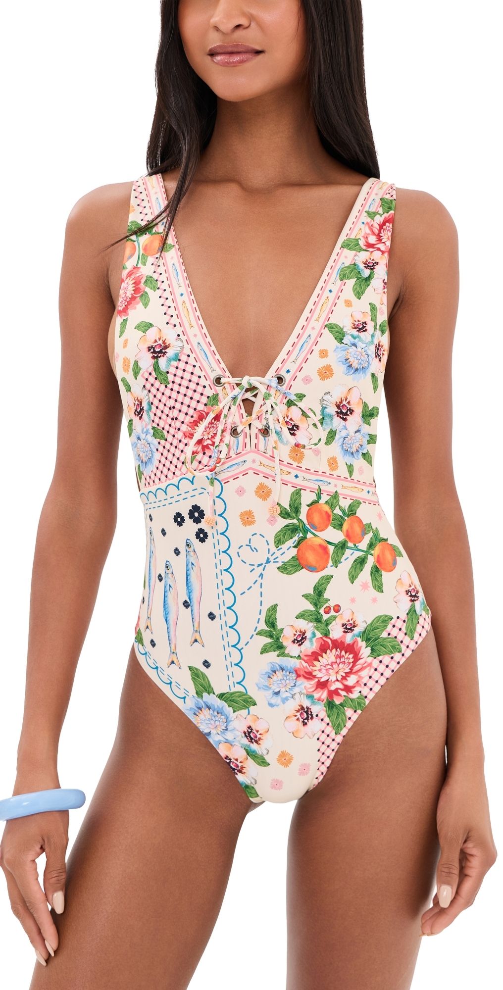 Agua Bendita Priscila Basket One-Piece Swimsuit Multicolor S