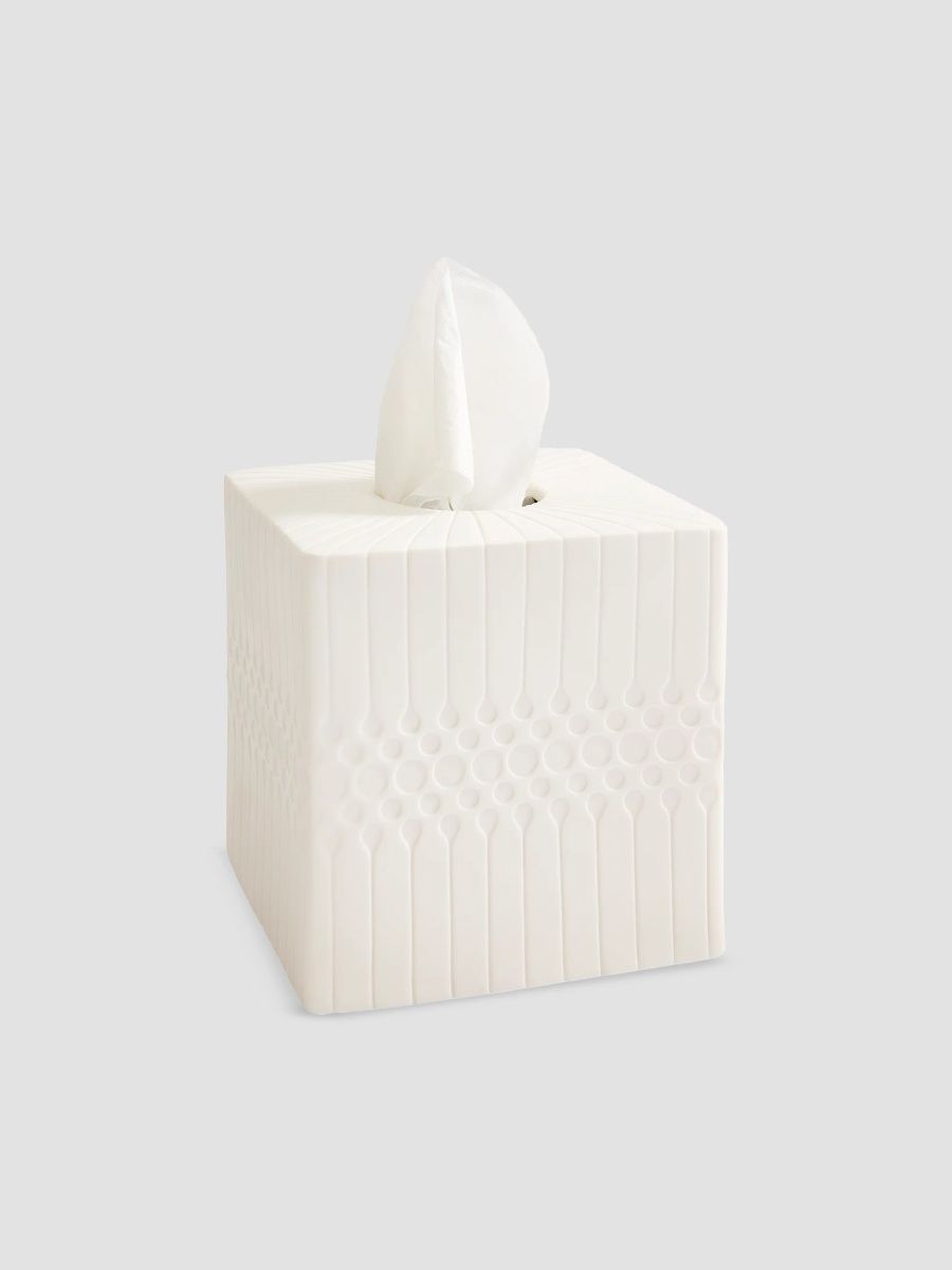 Jonathan Adler Charade Tissue Box - White