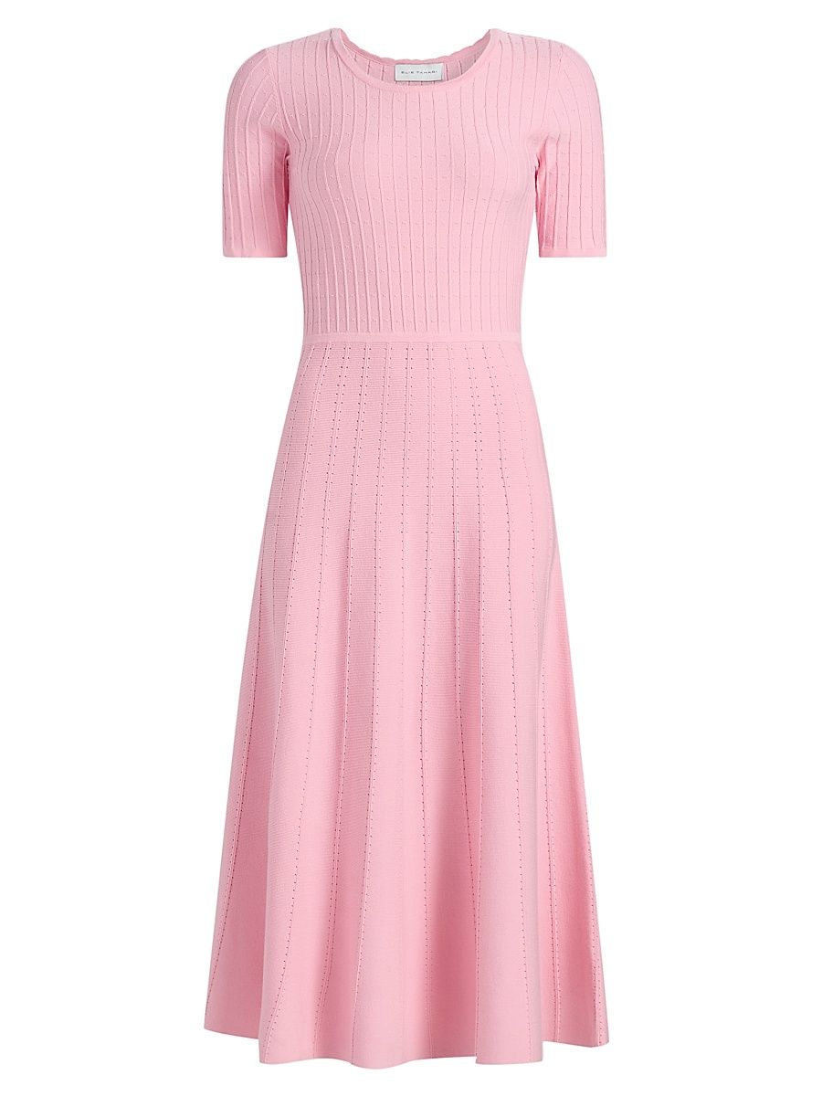 Women's The Carla Pointelle-Knit Sweaterdress - Rose Veil - Size XL