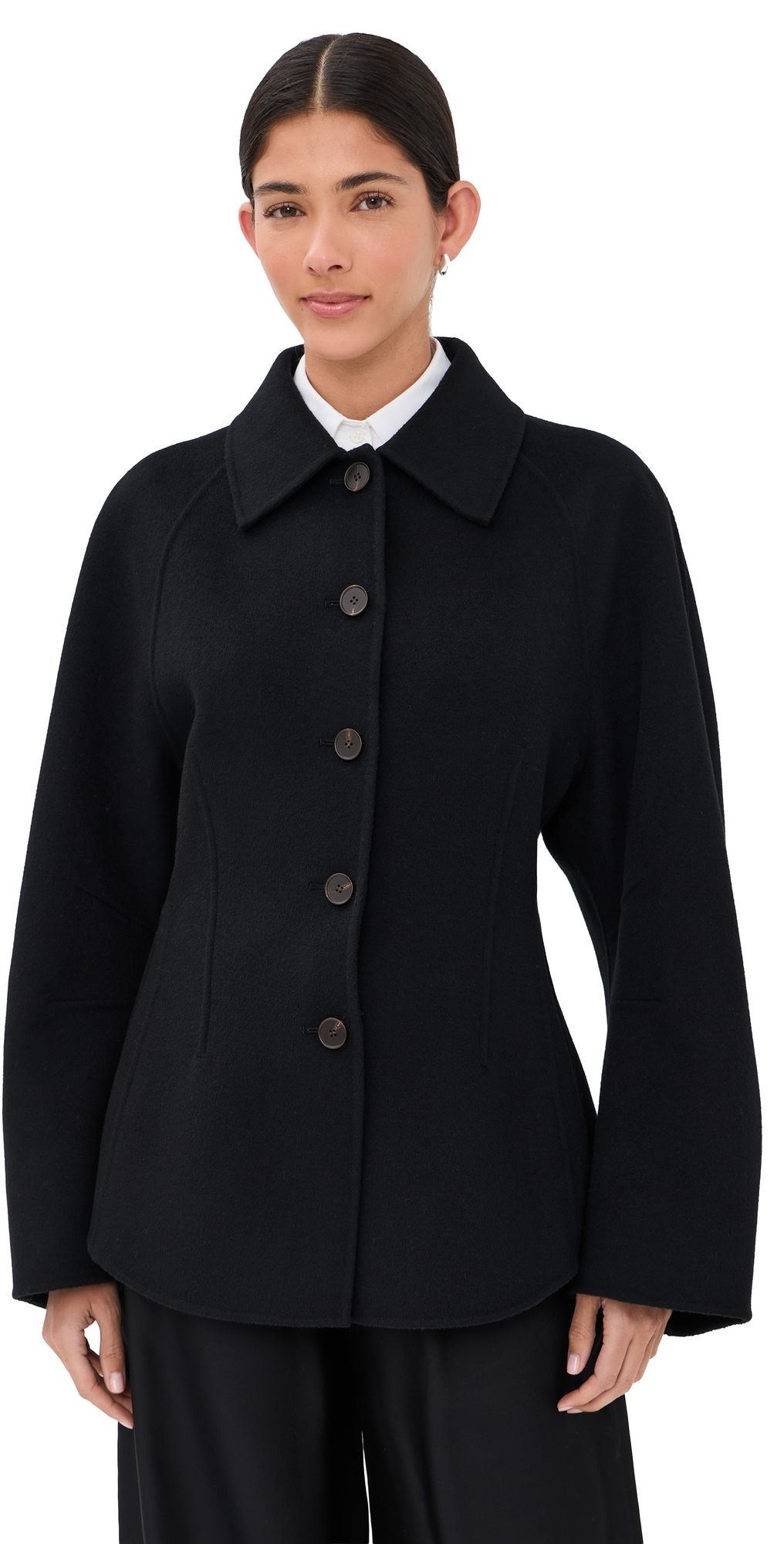 Róhe Sculptural Double-Faced Wool Jacket Black 34