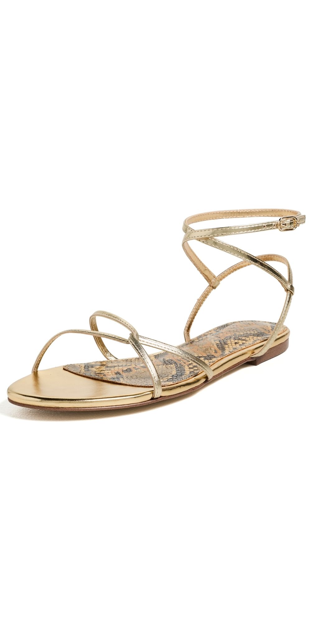 Sam Edelman Ellina Sandals Amber Gold Leather 9.5
