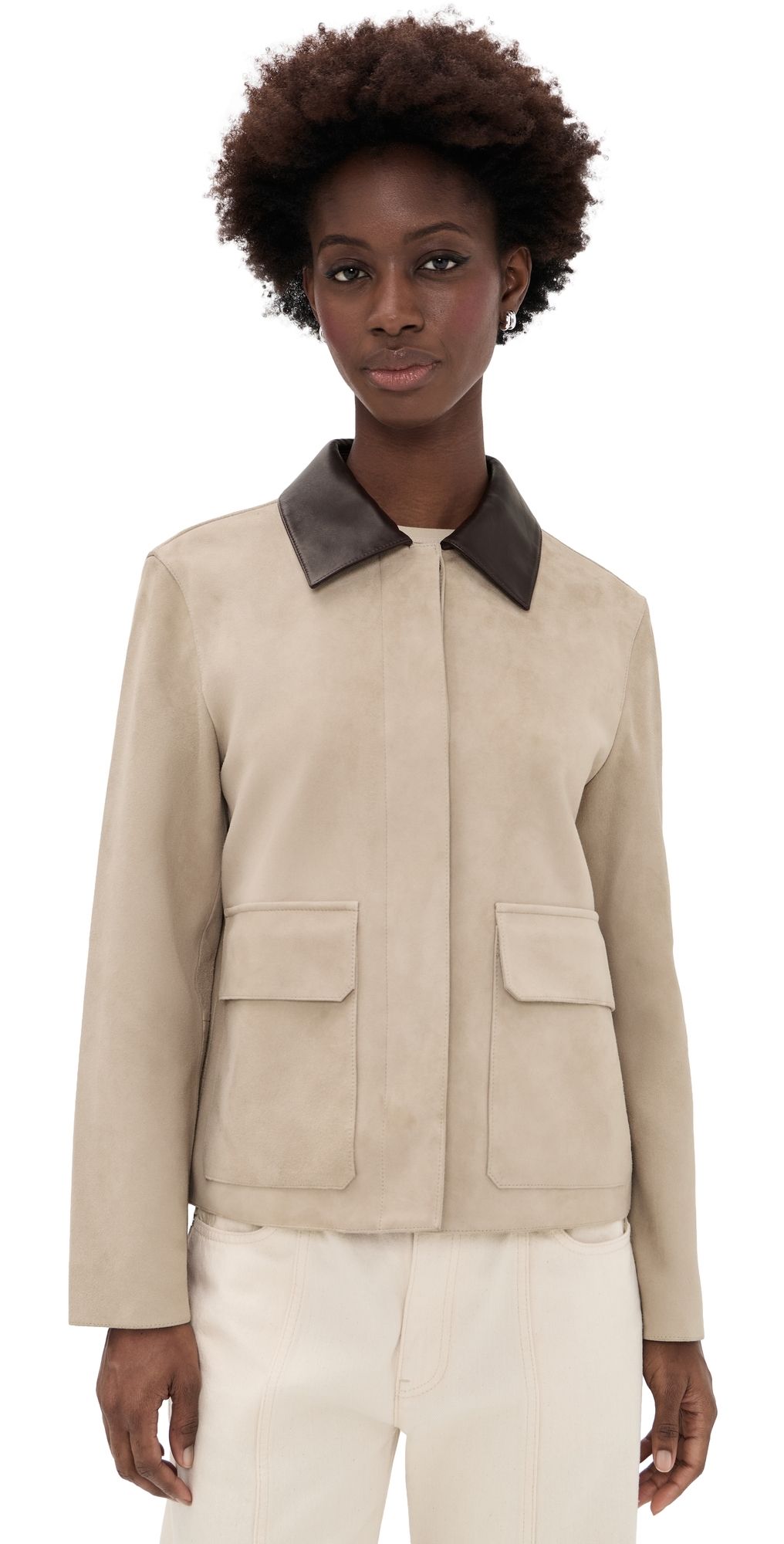 Theory Patch Boxy Jacket Tan M