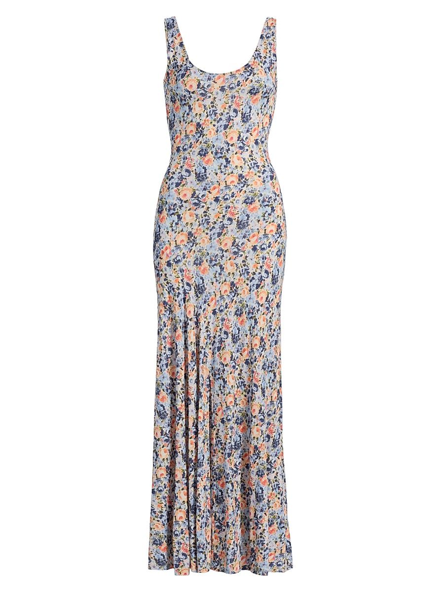 Women's Yasna Floral Jersey Sleeveless Maxi Dress - Viola - Size Large