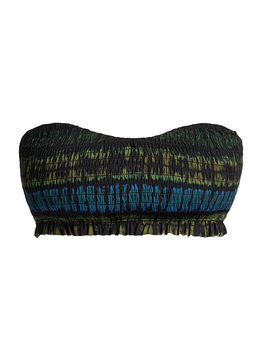 Women's Marseille Smocked Bikini Top - Lagoon - Size XL