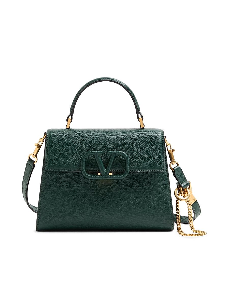 Women's Small VSling Grainy Calfskin Handbag - English Green