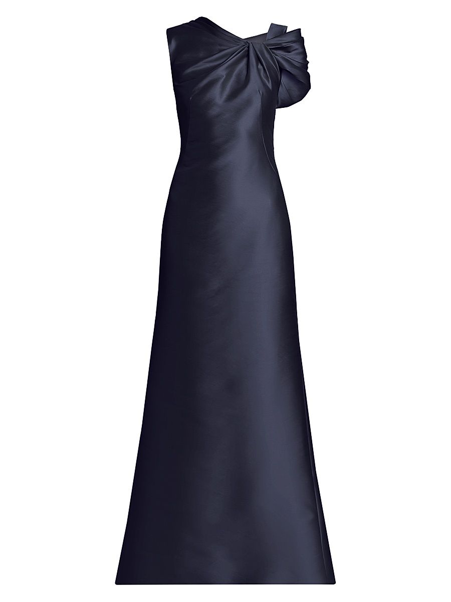 Women's Satin Mikado Gown - Dark Blue - Size 2