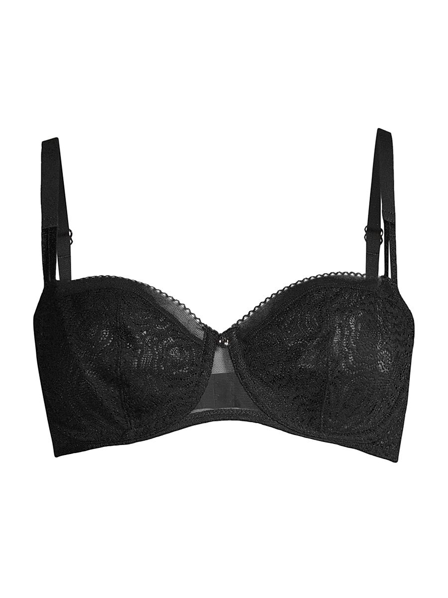 Women's Demi Lace-Embellished Bra - Black - Size 34F
