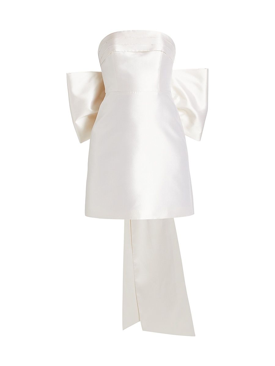 Women's Sophie Bow-Embellished Minidress - White - Size 12