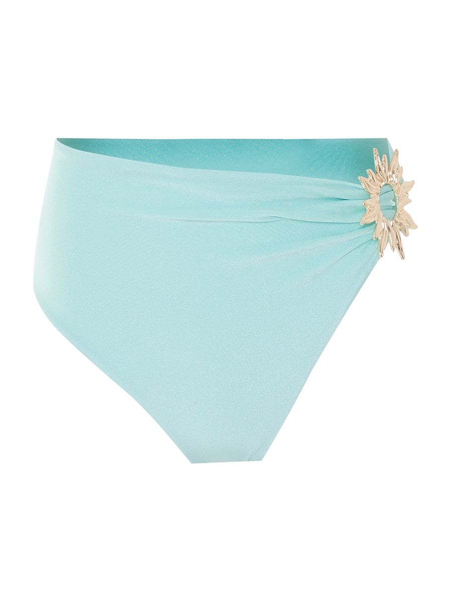 Women's Lagoa Sun High-Waist Bikini Bottom - Light Green - Size XS