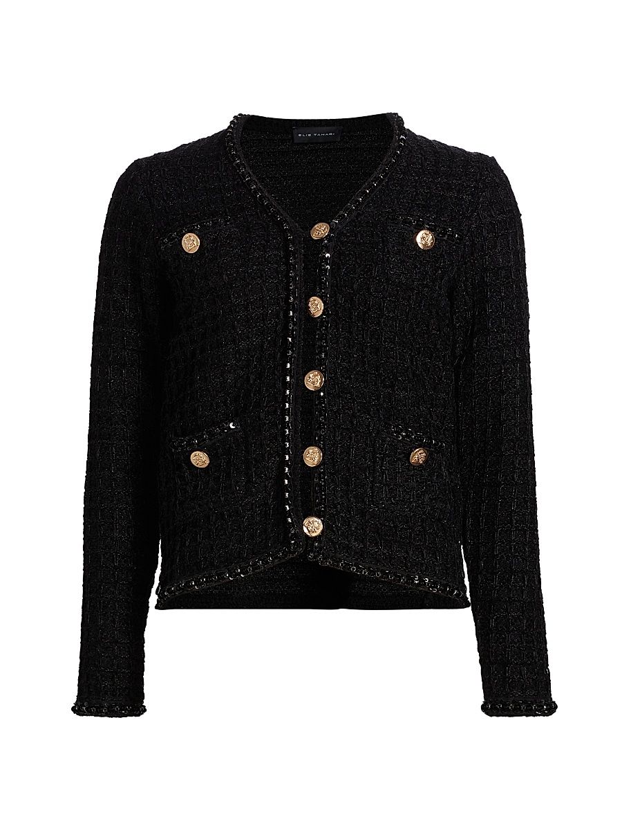 Women's Heritage Giorgia Knit Jacket - Noir Lurex - Size Medium