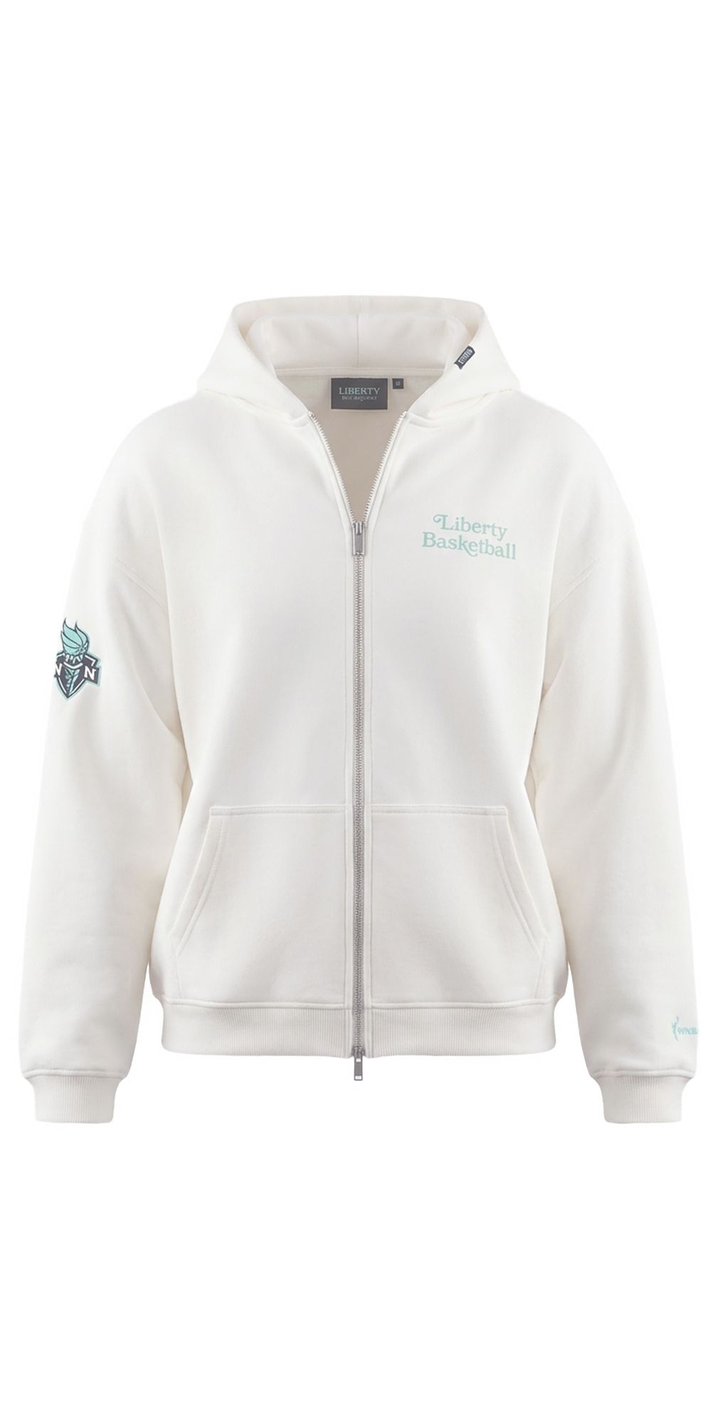 New York or Nowhere Liberty University Cropped Zip Hoodie Ivory M
