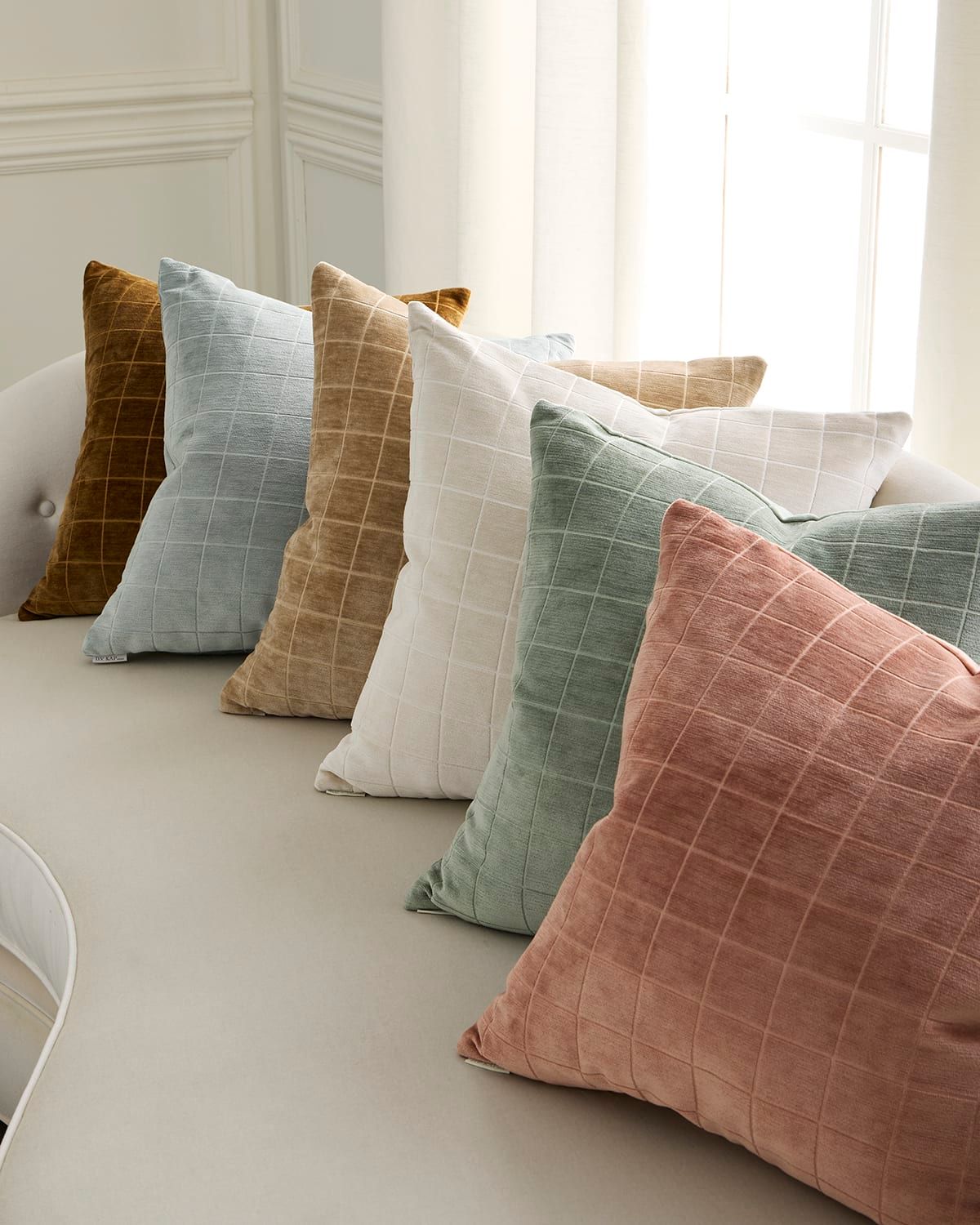 Camden Check Decorative Pillow, 22" Square